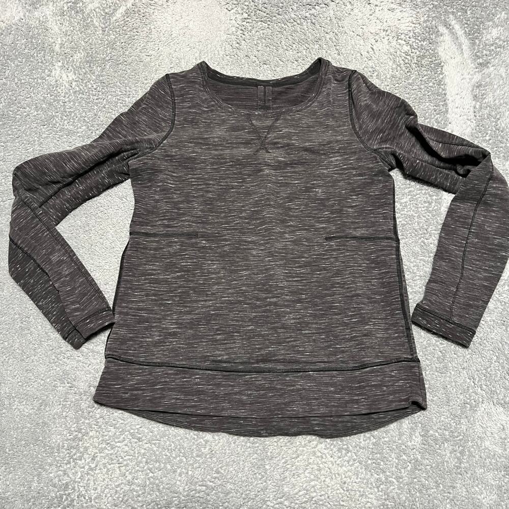Lululemon Shirt Womens 8 Gray Heathered Exhalation Sweatshirt